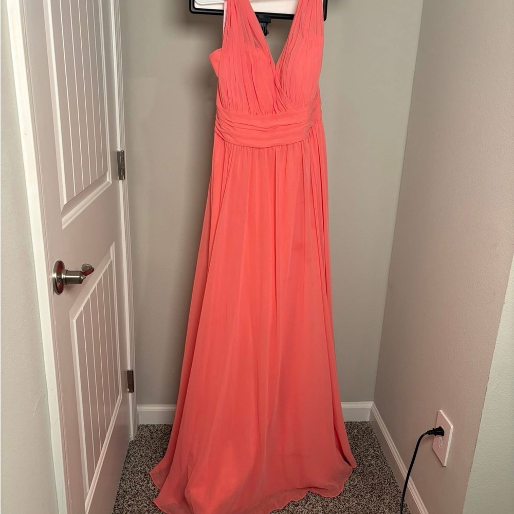 Elegant Coral Evening Gown